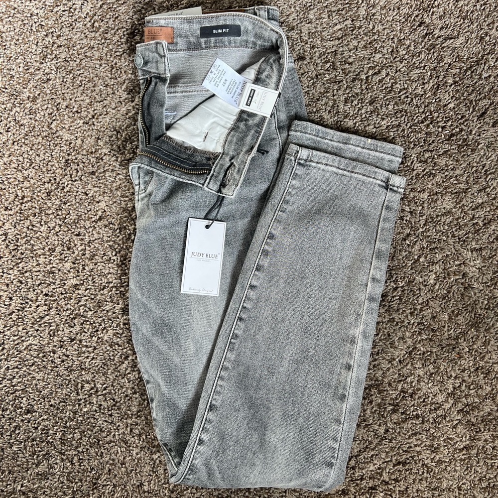 Judy Blue 5/27 High Waist Stone GREY Wash Slim Denim NWT